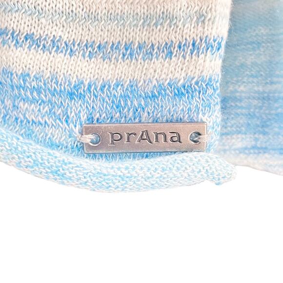 PRANA Gemma Hooded Pullover Sweater in Sky Blue & White Organic Cotton Size XL - Picture 5 of 8